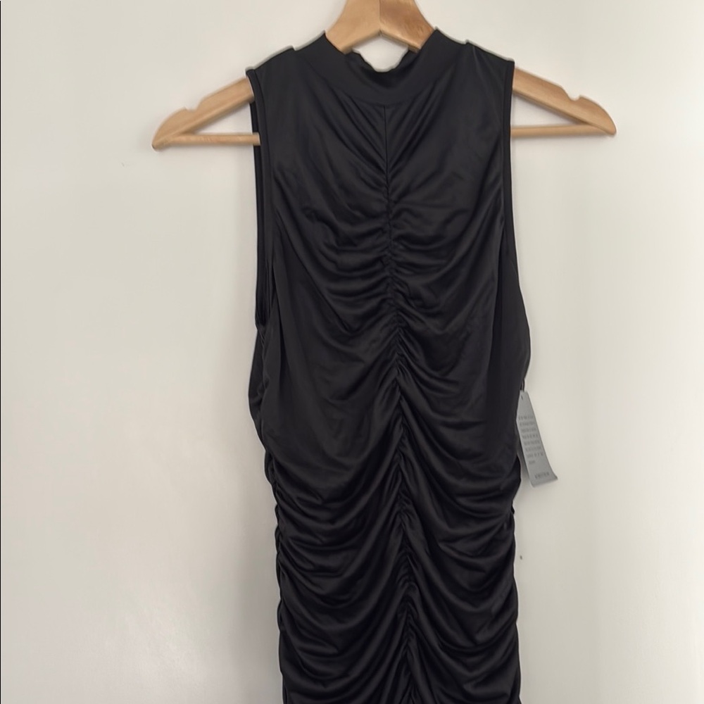 Love By Design Black Halter Ruched Mini Dress